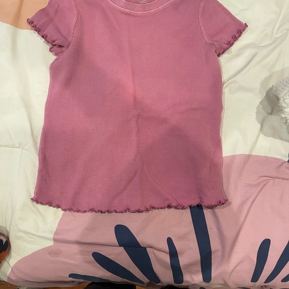 Cat & Jack Pink Ruffle Sleeve Tee